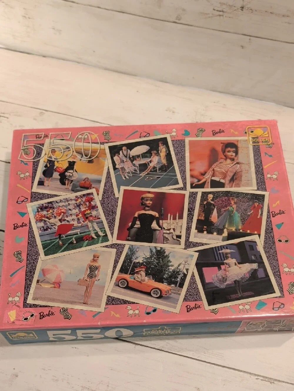 Barbie Vintage Collage 550-Piece Puzzle - Pink & Blue